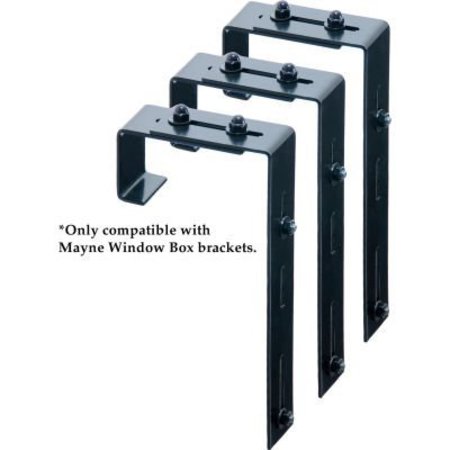 MAYNE MAIL POST INC Mayne® Adjustable Deck Rail Brackets, Black (Pack of 3) 3833